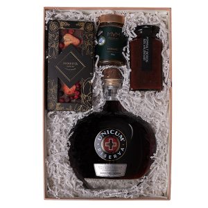 riserva ajándékcsomag unicum riserva üveggel és gourmet finomságokkal
