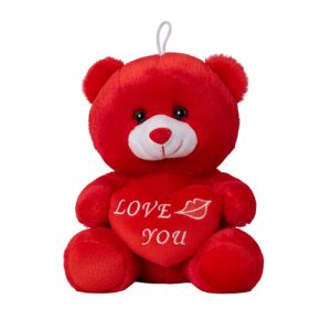 Love You plüssmaci 20 cm piros szívvel