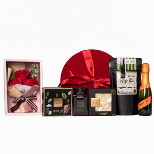 Elegancia ajándékcsomag piros bársony díszdobozban