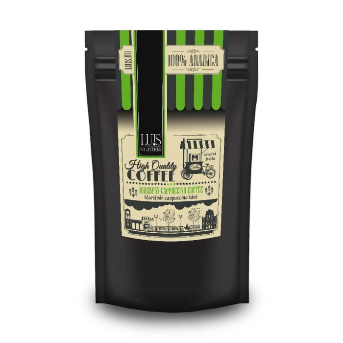 Marcipán Cappuccino ízű 100 százalék Arabica szemes kávé 90 g