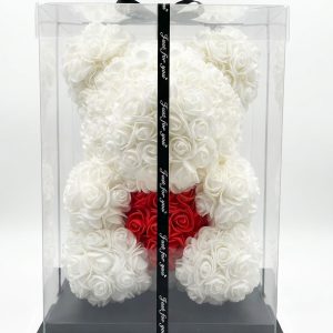 Fehér Rózsamaci - 25cm