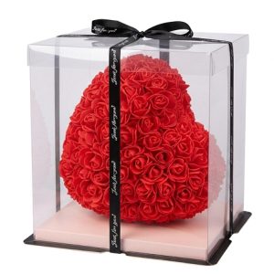 Piros Rózsaszív Díszdobozban – 18 cm